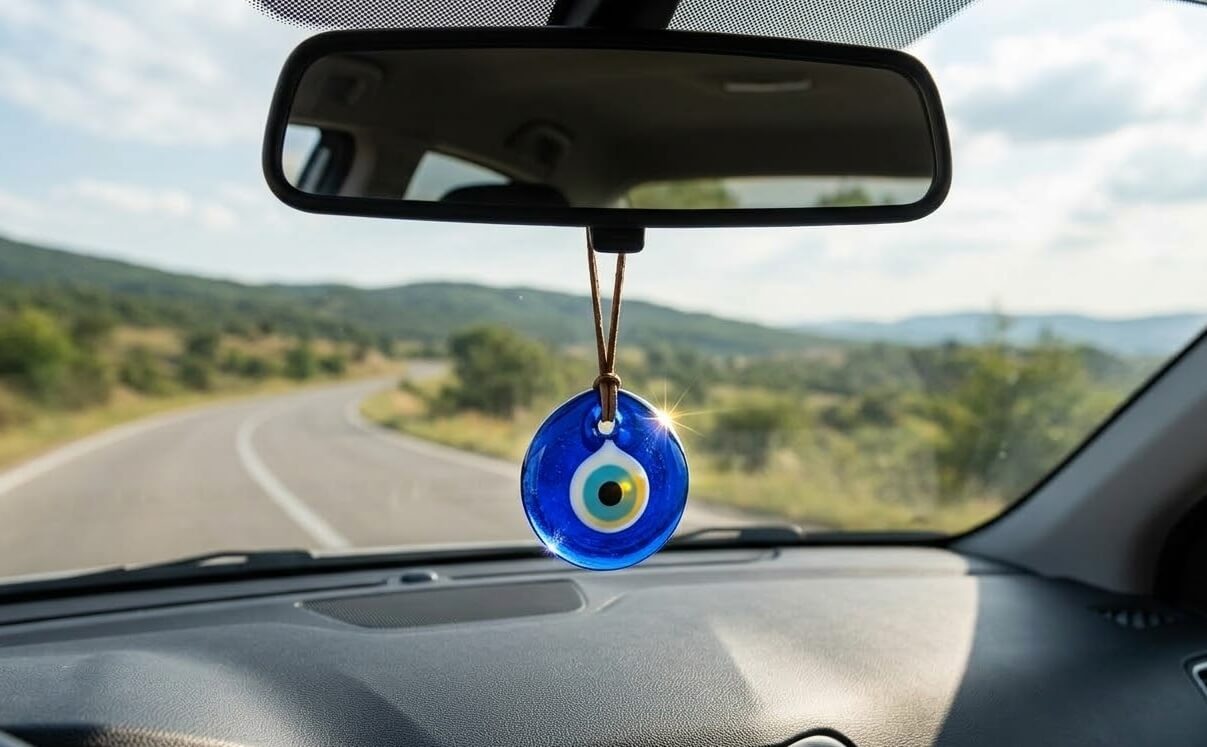 turkish-evil-eye-amulet-hanging-on-car-rearview-mirror